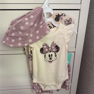 Disney Minnie Mouse Baby Outfit Set with Hat